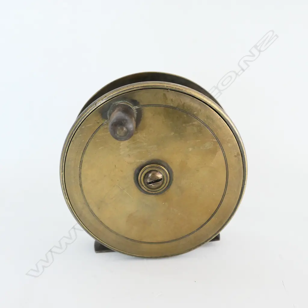 LATE VICT. PERIOD 4" BRASS SALMON REEL, BIRMINGHAM Image 1++